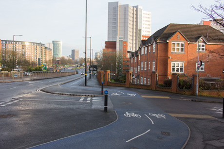 Birmingham cycle superhighway, Balsall Heath Road junction
