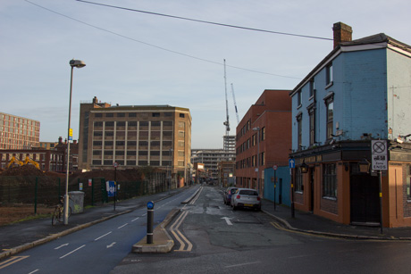 Birmingham Blue Cycle route on Kent Street