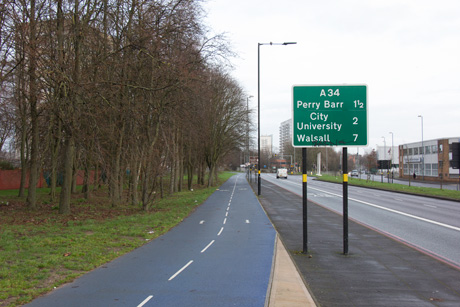 Birmingham A34 Blue Cycle Route
