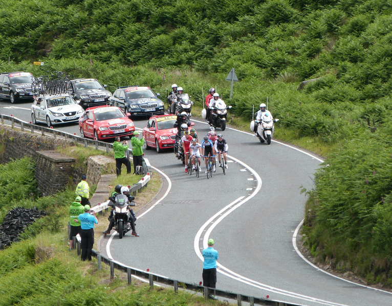 Lead group up Côte de Blubberhouses