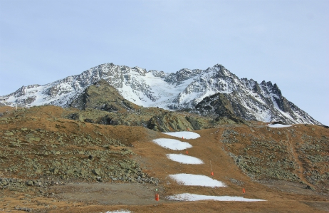 Snow-less ski piste, Val Thorens