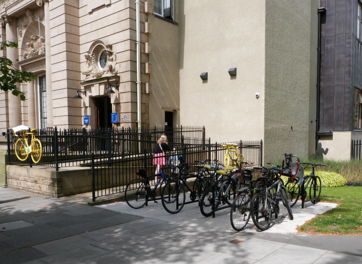Bike park outside Harrogate Library