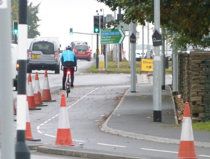 Cycle superhighway at Odeon roundabout, Thornbury