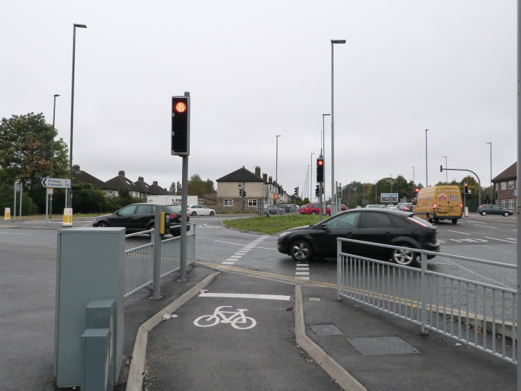 Signalled junction on Leeds Bradford Cycle Superhighway