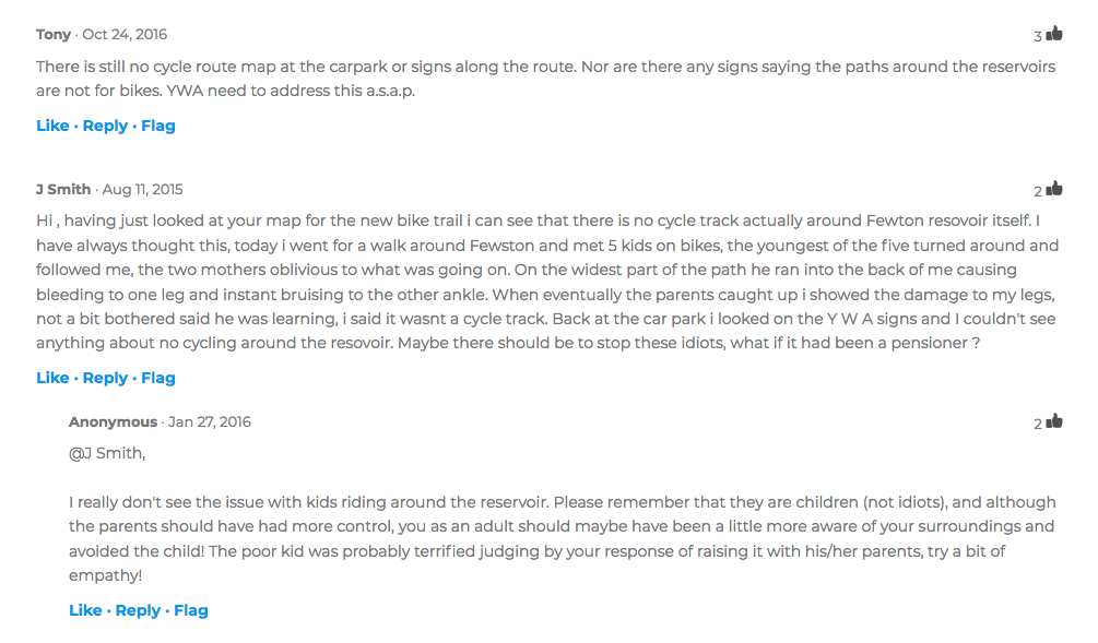 Timble bike trail comments