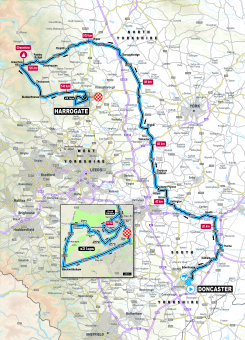 UCI 2019 Yorkshire Worlds U23 men's road race route map