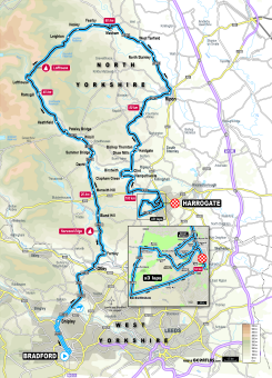 UCI 2019 Yorkshire Worlds elite women's road race route map
