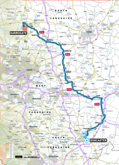 UCI 2019 Yorkshire Worlds junior women's road race route map