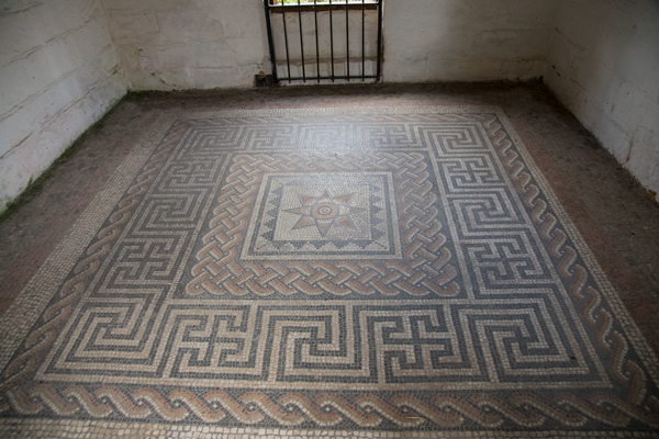 Geometric mosaic, Aldborough Roman site