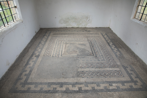 Lion mosaic, Aldborough Roman site