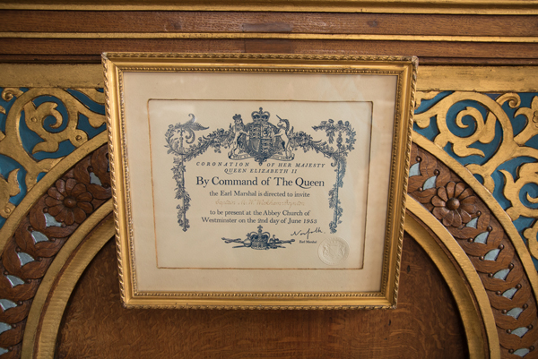 Invite to 1953 coronation, Red Drawing Room