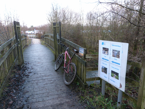 Entrance to RSPB Old Moor from TPT