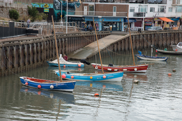 Cobles moored at Bridlington Harbour