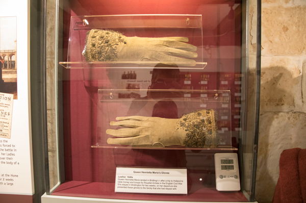 Henrietta Maria's gloves at the Bayle Museum