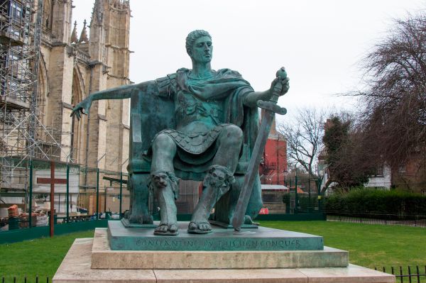 Constantine statue outside York Minster