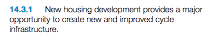 Para. 14.3.1 Cycle Infrastructure Design LTN 1/20