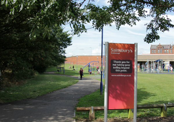 Start of the Cinder Track, Sainsbury's Scarborough