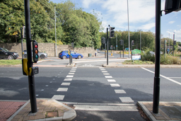 Cycle crossing at Dutch roundabout, Leeds
