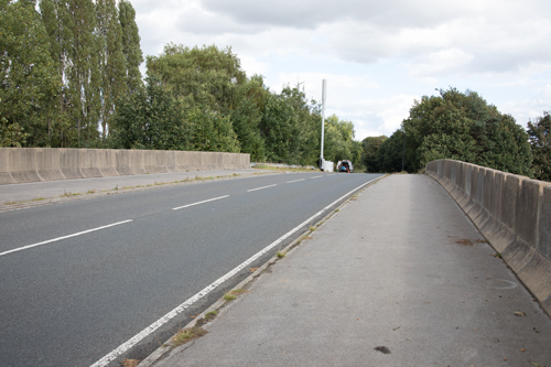 B1222 cycle path, bridge over A64