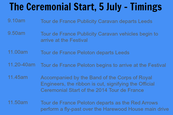 Harewood Festival of Cycling timetable