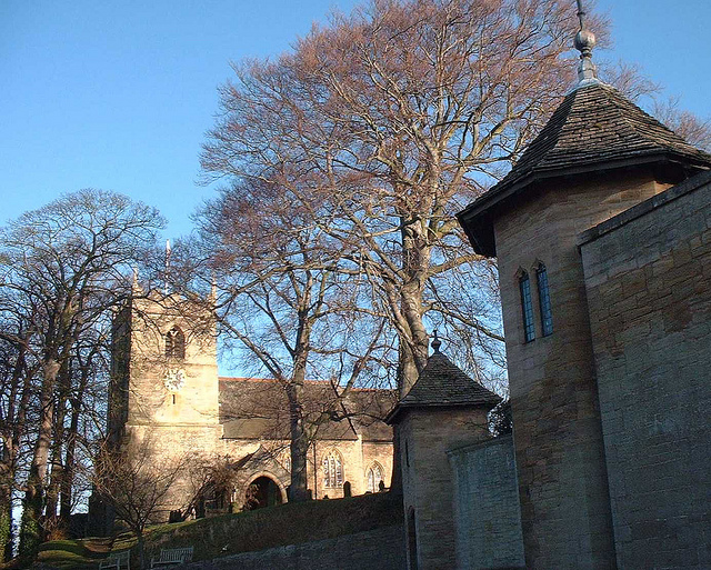 Hooton Pagnell gatehouse and church Hooton Pagnell gatehouse and church