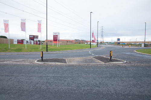 Uncontrolled crossing at Castle Gate roundabout