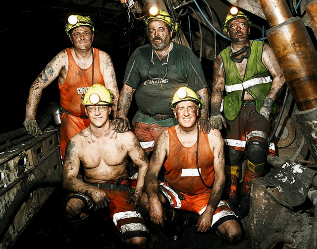 Miners at Kellingley Colliery