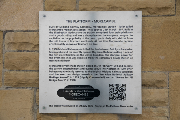 Information plaque on The Platform, Morecambe