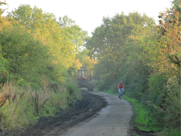 Tractor and bike on Nidderdale Greenway