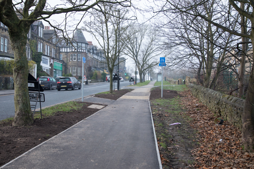 Western end of Otley Road Cycleway