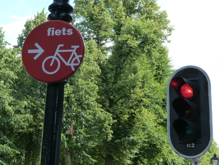 Filter sign for right turning bikes, Utrecht