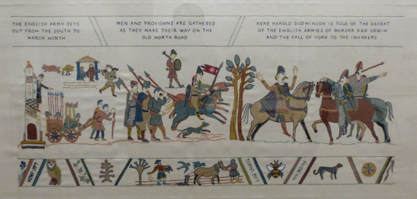 Stamford Bridge Tapestry, Harold's army marches north