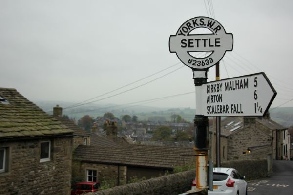 Signpost at Settle, North Yorkshire