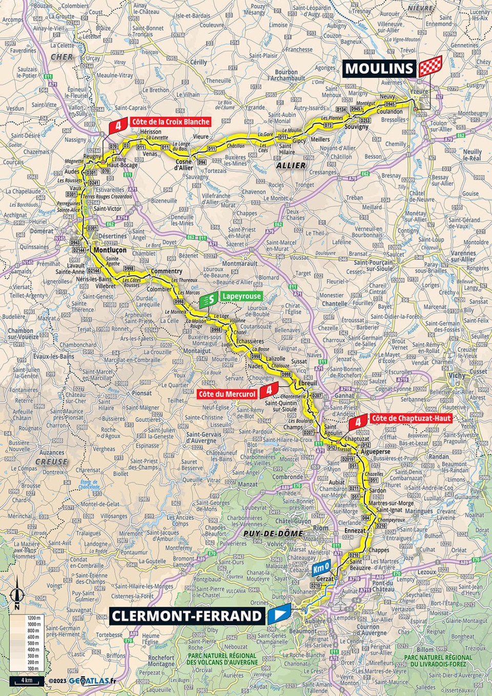 Map of Stage 11 Tour de France 2023