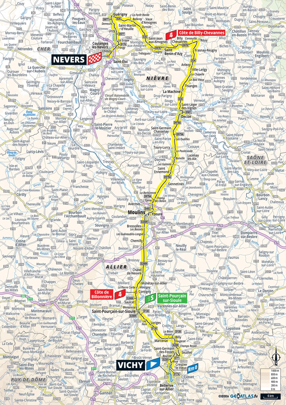 Map of Stage 11 TDF 2026