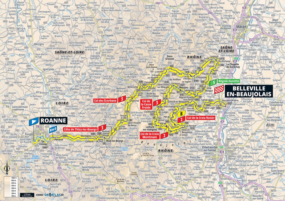 Map of Stage 12 Tour de France 2023