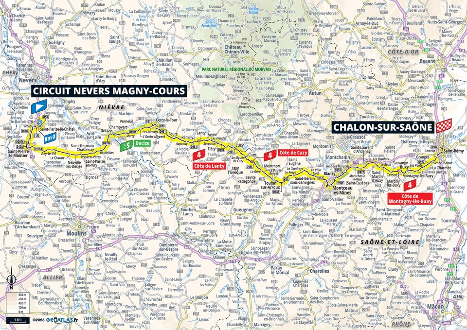 Map of Stage 12 TDF 2026