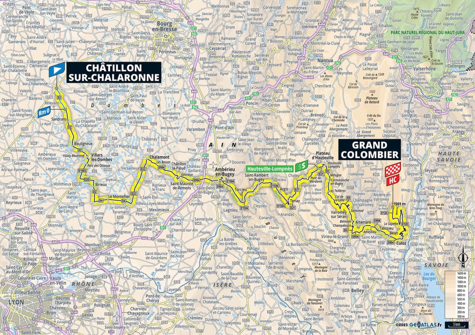 Map of Stage 13 Tour de France 2023