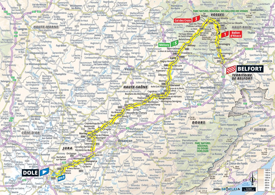Map of Stage 13 TDF 2026