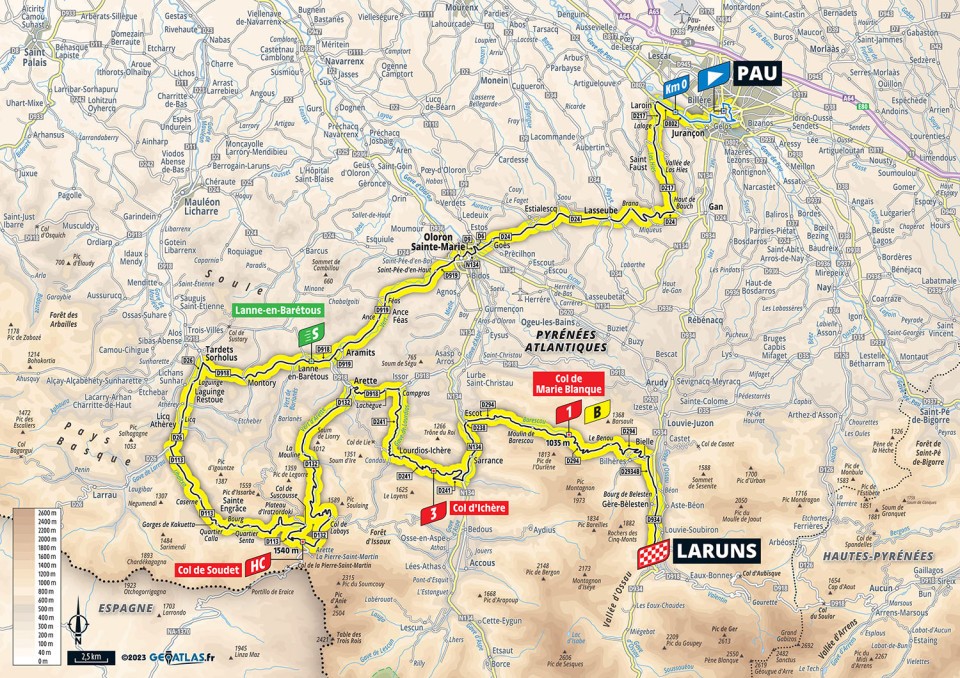Map of Stage 5 Tour de France 2023