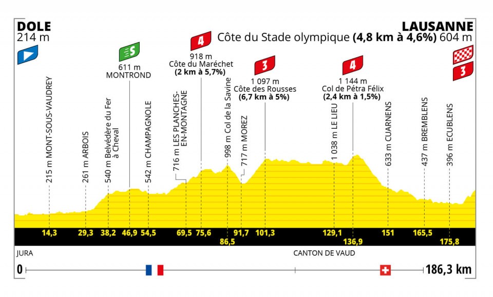 Profile of Stage 8 Tour de France 2022