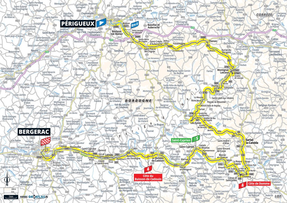 Map of Stage 8 TDF 2026