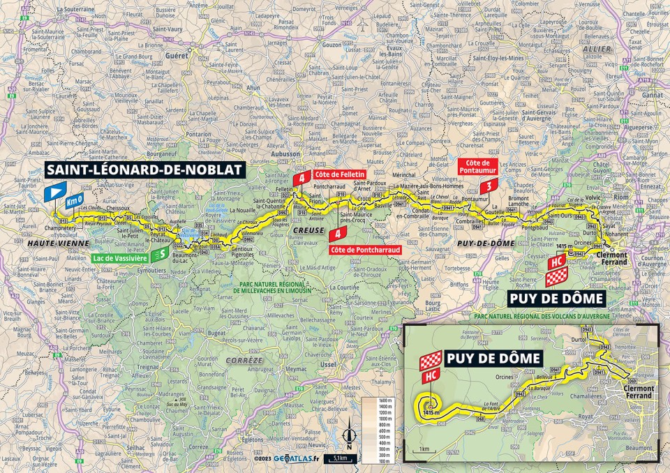 Map of Stage 9 Tour de France 2023