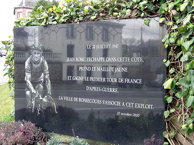 Memorial plaque to Jean Robic