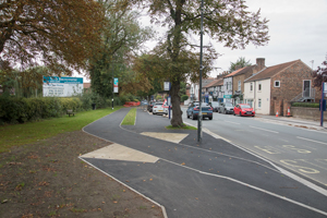 Bus stop bypass on Tadcaster Road, York