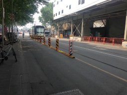 Temporary bike lane in Melbourne