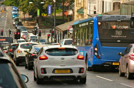 Traffic jam, central Harrogate