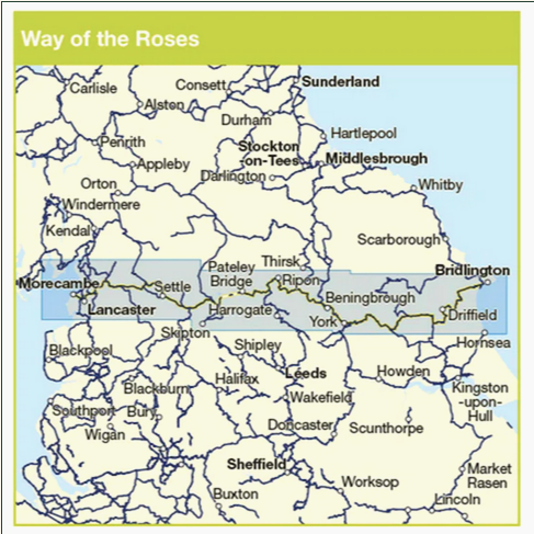 Way of the Roses map, Walk Wheel Cycle Trust