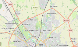 Map showing York Outer Ring Road north