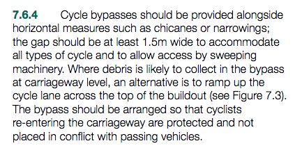 Para 7.6.4 LTN 1/20 Cycle Infrastructure Design